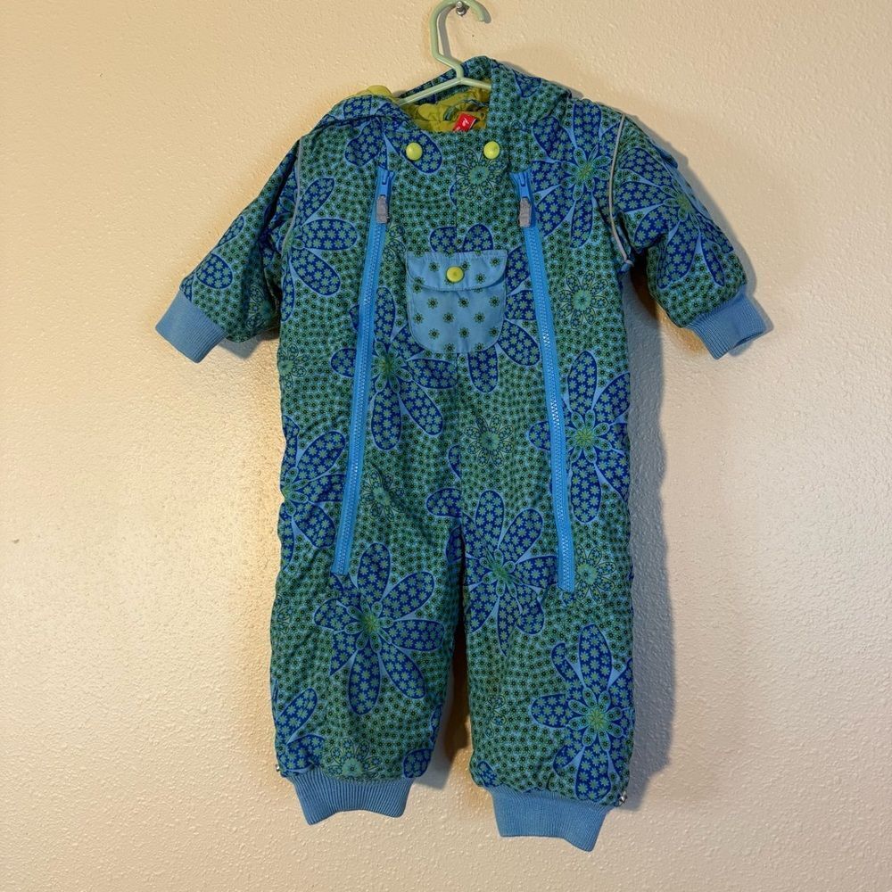 VTG Hanna Anderson Floral Blue and Green Kids winter outfit 70